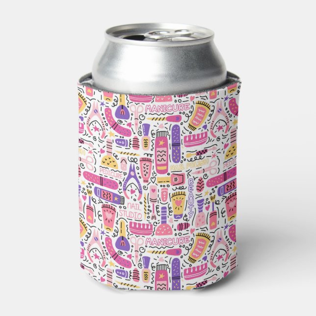 Rafraîchisseur Pour Canette Motif de manucure à doodle mignon (Can devant)