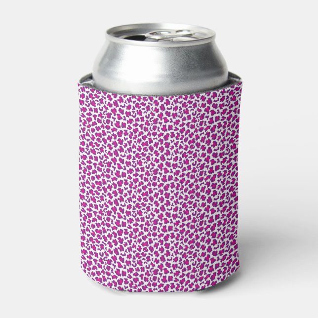 Rafraîchisseur Pour Canette motif de peau de léopard rose (Can devant)