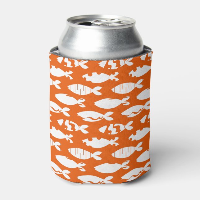 Rafraîchisseur Pour Canette Motif de pêche Orange White (Can devant)
