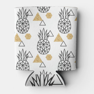 Rafraîchisseur Pour Canette Motif de points d'or géométriques à ananas.