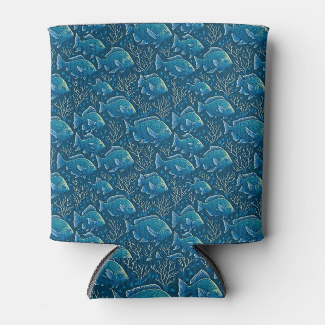 Rafraîchisseur Pour Canette Motif de poisson bleu (Devant)