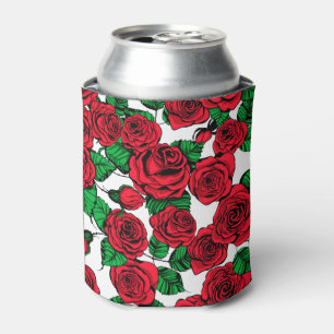 Rafraîchisseur Pour Canette Motif de roses rouges
