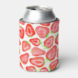 Rafraîchisseur Pour Canette Motif de tranches de fraise d'aquarelle