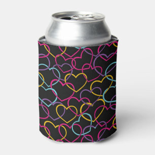 Rafraîchisseur Pour Canette Motif de Valentine avec des coeurs de couleur