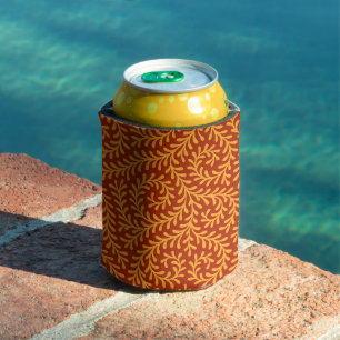 Rafraîchisseur Pour Canette Motif de vigne feuillue jaune doré 