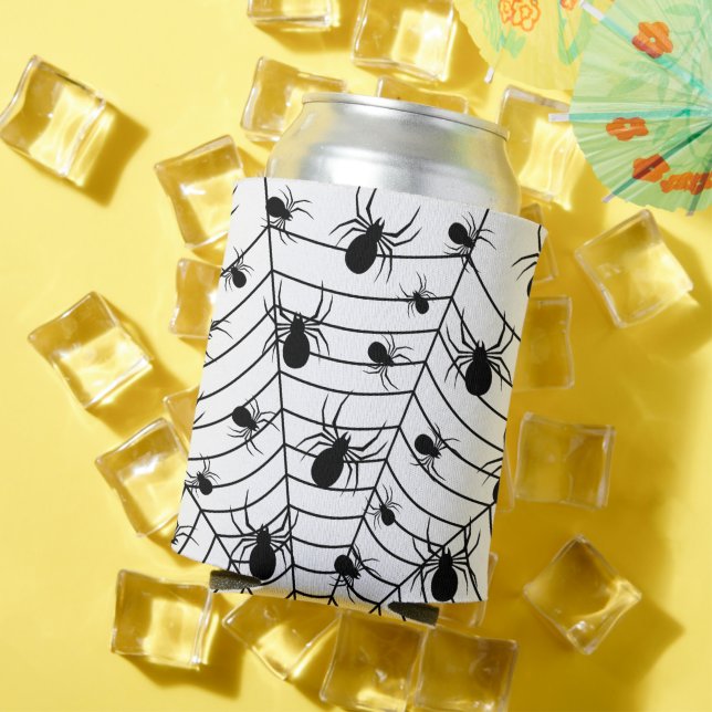 Rafraîchisseur Pour Canette Motif d'Halloween Black White araignées (Été in situ)