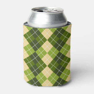 Rafraîchisseur Pour Canette Motif élégant Argyle en losange vert et jaune