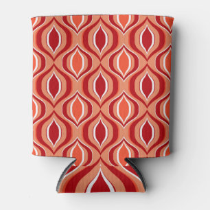 Rafraîchisseur Pour Canette Motif ethnique géométrique : rouge, orange.