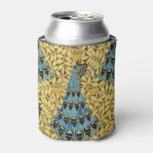 Rafraîchisseur Pour Canette Motif floral au paon bleu Art nouveau vintage
