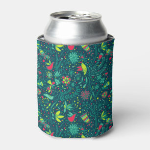 Rafraîchisseur Pour Canette Motif floral avec des oiseaux de bande dessinée