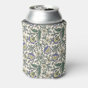 Rafraîchisseur Pour Canette Motif floral bleu, jaune et blanc continu 