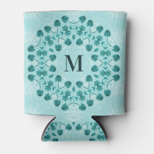 Rafraîchisseur Pour Canette Motif floral, bleu Turquoise initial