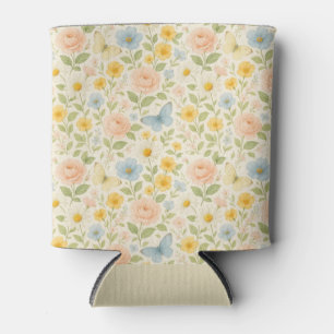 Rafraîchisseur Pour Canette Motif floral vintage coloré avec papillons
