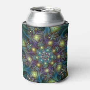 Rafraîchisseur Pour Canette Motif fractal bleu moderne éclairé