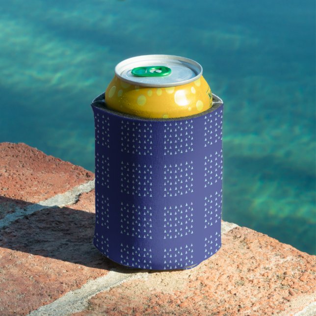 Rafraîchisseur Pour Canette Motif géométrique triangle bleu (Piscine in situ)