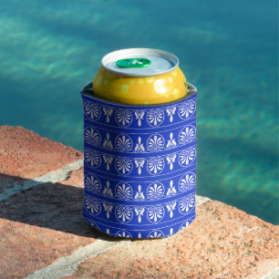 Rafraîchisseur Pour Canette Motif méditerranéen grec Arabesque bleu