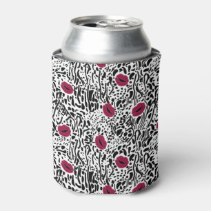 Rafraîchisseur Pour Canette Motif moderne des lèvres B&W de rouge à lèvres