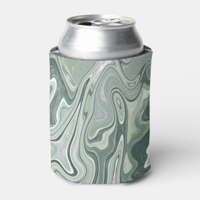 Rafraîchisseur Pour Canette Motif moderne Funky Green Marble (Can devant)