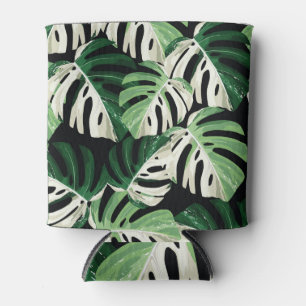 Rafraîchisseur Pour Canette Motif noir extérieur de feuille Monstera
