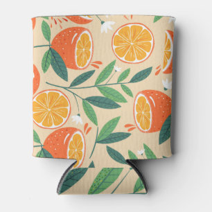 Rafraîchisseur Pour Canette Motif orange sans couture, art vintage abstrait.