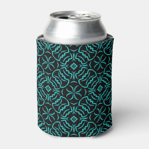 Rafraîchisseur Pour Canette Motif Répétitif Sans Couture En Turquoise Sur Fond
