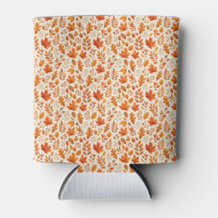 Rafraîchisseur Pour Canette Motif sans couture de feuilles d'automne chaudes