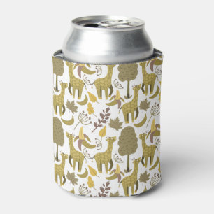 Rafraîchisseur Pour Canette Motif sans couture Girafe jaune fond blanc