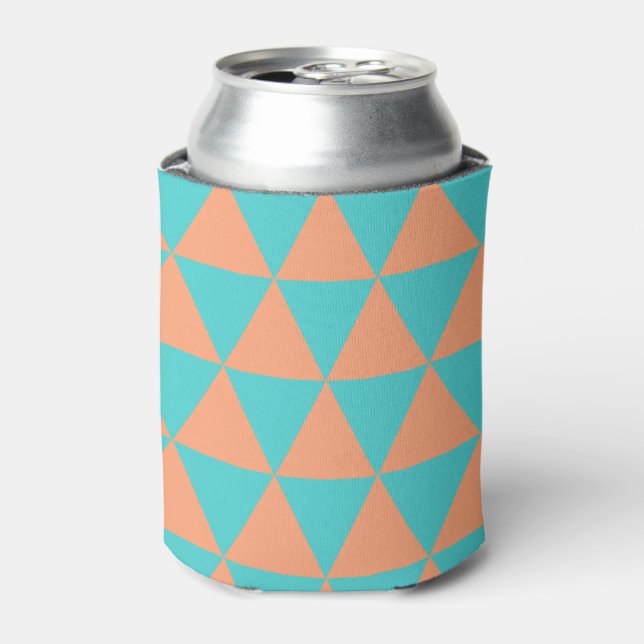 Rafraîchisseur Pour Canette Motif triangle orange et bleu clair (Can devant)