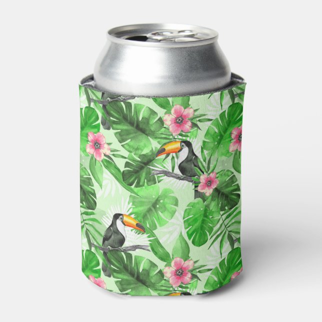 Rafraîchisseur Pour Canette Motif tropical avec toucan (Can devant)