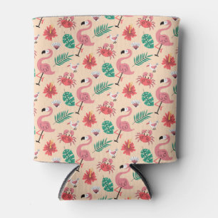 Rafraîchisseur Pour Canette Motif tropical d'été Flamant rose