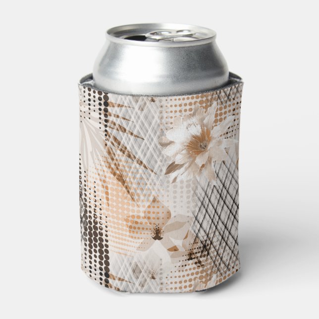 Rafraîchisseur Pour Canette Motif tropical gris, beige. (Can devant)