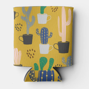 Rafraîchisseur Pour Canette Motif Vintage Cactus à main
