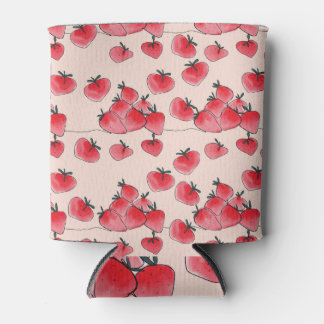 Rafraîchisseur Pour Canette Motif vintage d'aquarelle de fraise libre