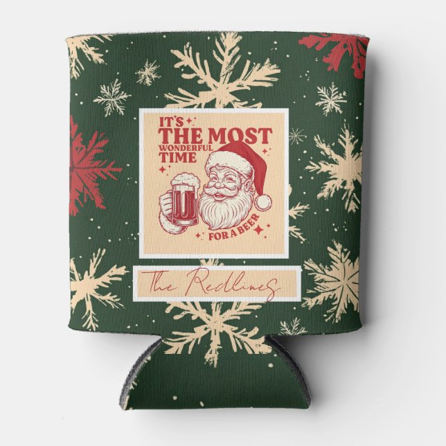 Rafraîchisseur Pour Canette Motifs verts de Noël (Devant)