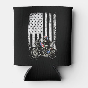 Rafraîchisseur Pour Canette Moto vintage - Détaillé Avec Drapeau Américain