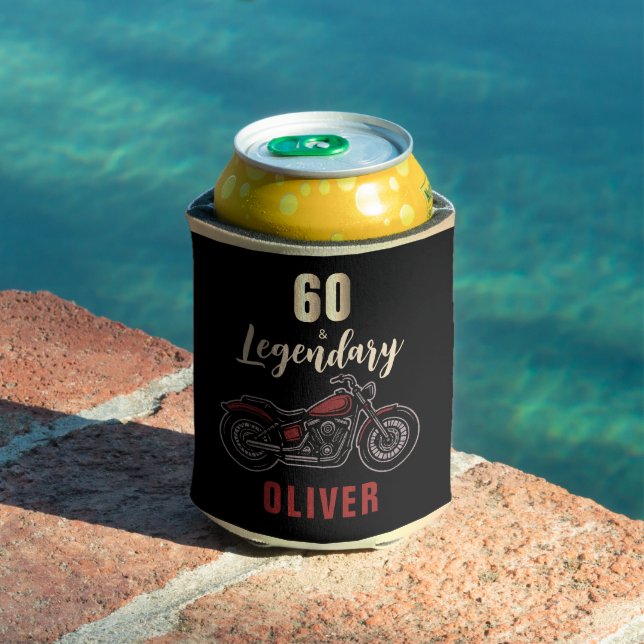 Rafraîchisseur Pour Canette Motorcycle 60th & Legendary Birthday Biker Party (Piscine in situ)