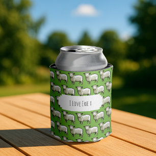 Rafraîchisseur Pour Canette Mouton mignon blanc et laineux motif d'art pixel