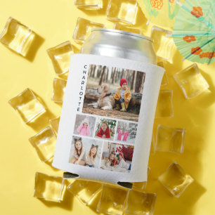 Rafraîchisseur Pour Canette Multiphoto Collage moderne Nom personnalisé