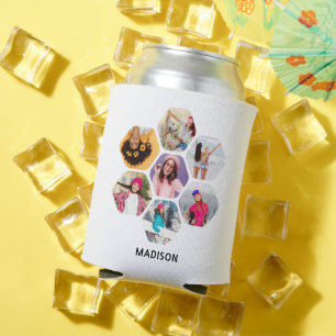 Rafraîchisseur Pour Canette Multiphoto Collage moderne Nom personnalisé