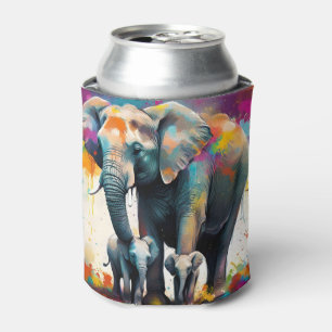 Rafraîchisseur Pour Canette Mummy Et Éléphants Bébés Splash De Couleur,