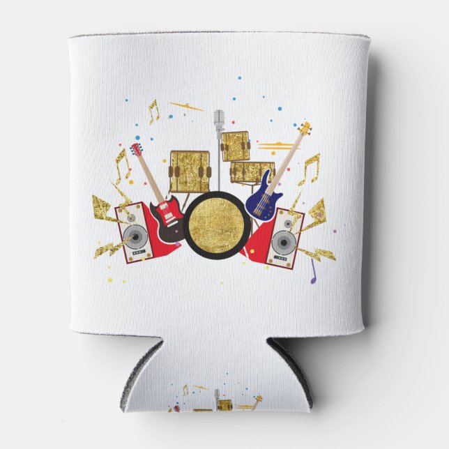 Rafraîchisseur Pour Canette musique partie guitare batterie ensemble musical (Devant)