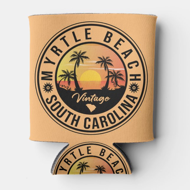 Rafraîchisseur Pour Canette Myrtle Beach South Carolina Retro Sunset Souvenir (Devant)