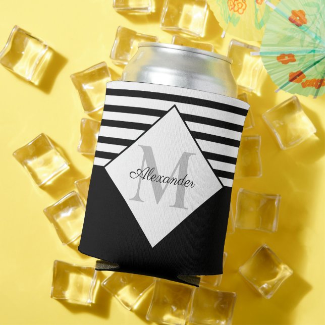 Rafraîchisseur Pour Canette Nautique moderne Marine Bleu Gris Gris Gris Gris R (Été in situ)