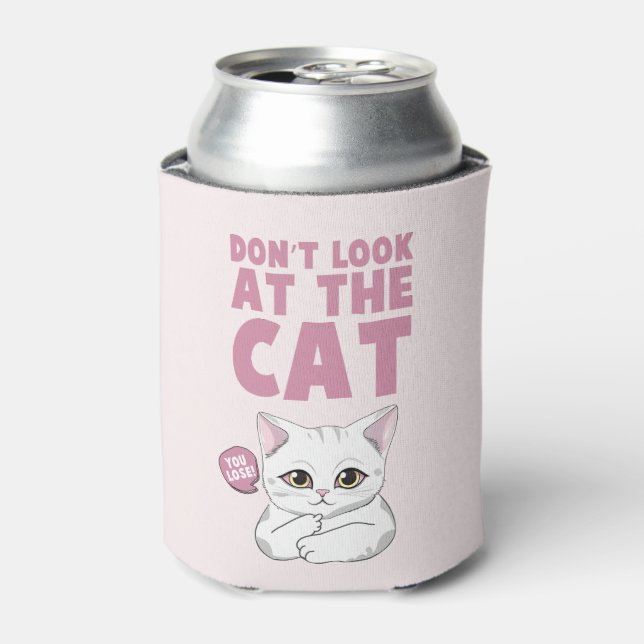 Rafraîchisseur Pour Canette Ne regardez pas le chat - Drôle chat blanc (Can devant)