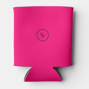 Rafraîchisseur Pour Canette Néon de couleur rose uni monogramme moderne tendan