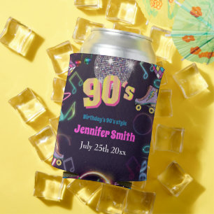 Rafraîchisseur Pour Canette Neon Disco Vibes des années 90 Stytle
