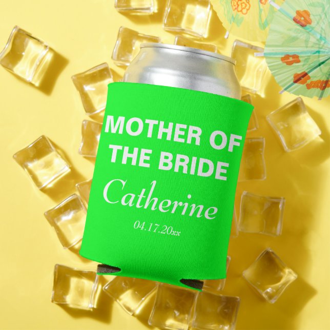 Rafraîchisseur Pour Canette Neon Green Mère de la mariée Mariage Bridesmaid (Été in situ)