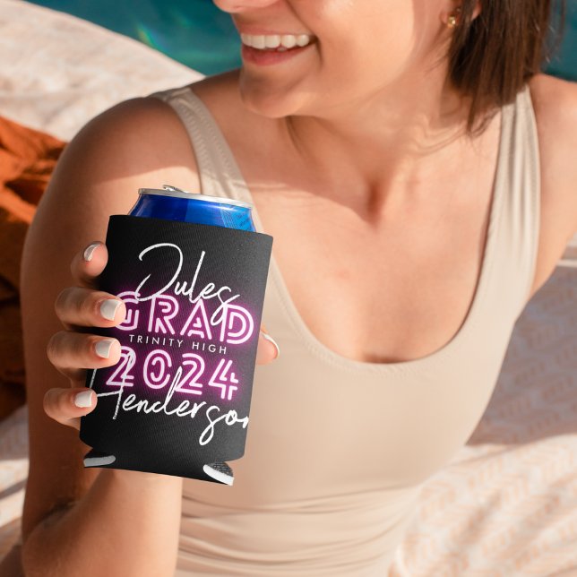 Rafraîchisseur Pour Canette Neon Pink Lights Classe de 24 Graduation Party (Créateur téléchargé)