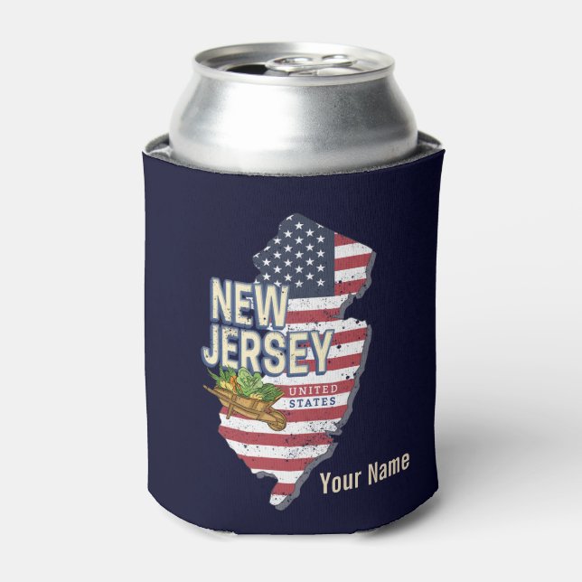 Rafraîchisseur Pour Canette New Jersey United States Retro Map USA Souvenir (Can devant)
