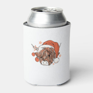 Rafraîchisseur Pour Canette Noël de la vache mignonne Santa Hat Funny Festive
